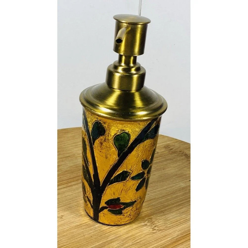 hand-painted gold leaf soap dispenser